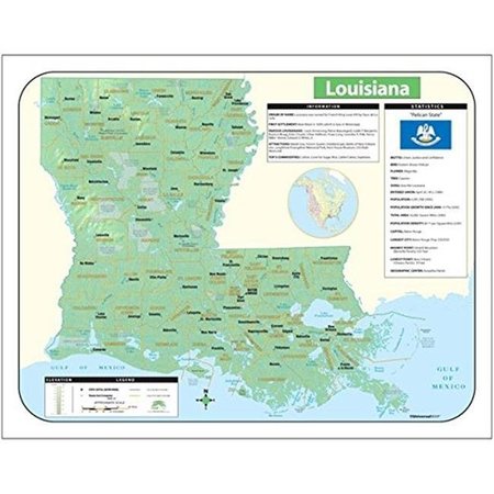 UNIVERSAL MAP GROUP LLC Universal Map 28387 Louisiana State Shaded Relief Map 28387